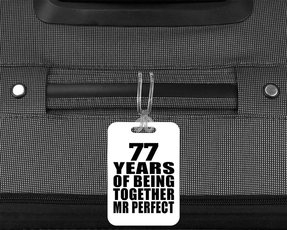 77th Anniversary 77 Years Of Being Mr Perfect - Luggage Bag Tag