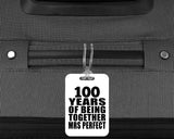 100th Anniversary 100 Years Of Being Mrs Perfect - Luggage Bag Tag