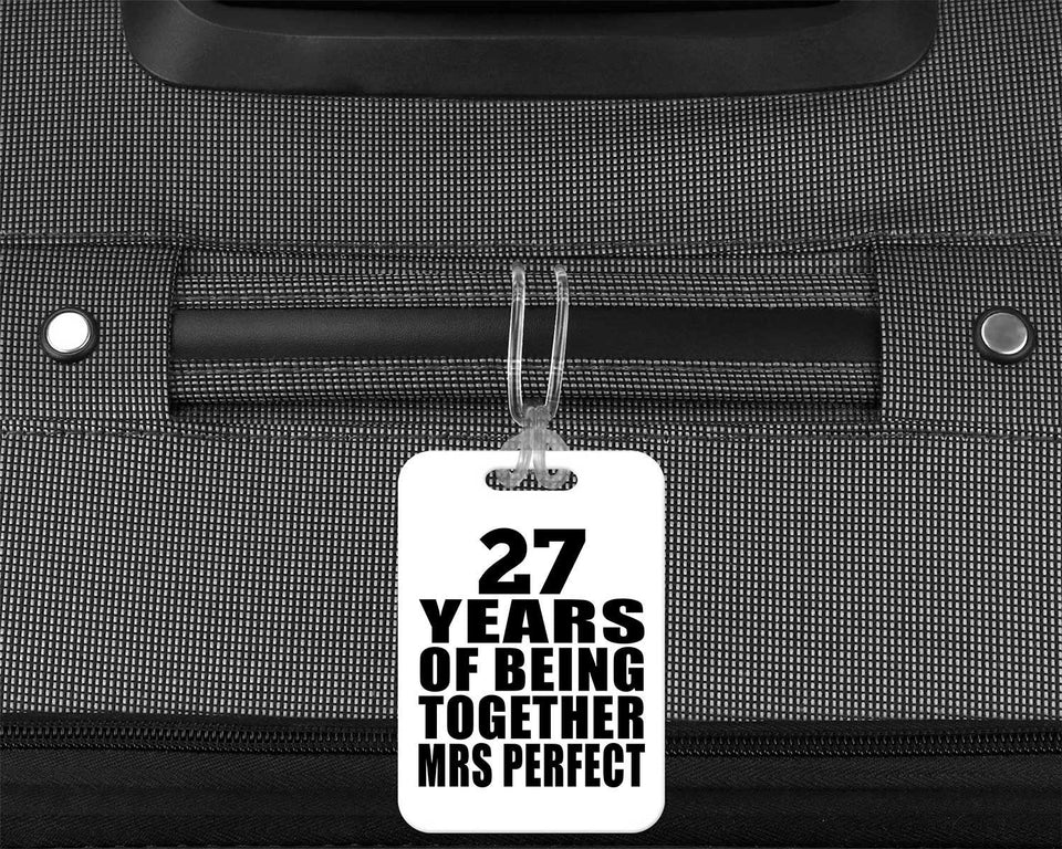 27th Anniversary 27 Years Of Being Mrs Perfect - Luggage Bag Tag