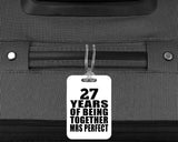 27th Anniversary 27 Years Of Being Mrs Perfect - Luggage Bag Tag