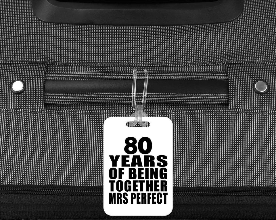 80th Anniversary 80 Years Of Being Mrs Perfect - Luggage Bag Tag