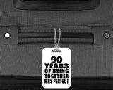 90th Anniversary 90 Years Of Being Mrs Perfect - Luggage Bag Tag