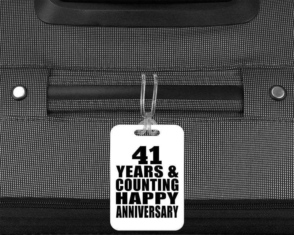 Happy 41st Anniversary 41 Years & Counting - Luggage Bag Tag