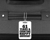 Happy 61st Anniversary 61 Years & Counting - Luggage Bag Tag