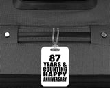 Happy 87th Anniversary 87 Years & Counting - Luggage Bag Tag