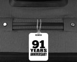91st Anniversary 91 Years Anniversary - Luggage Bag Tag