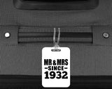 92nd Anniversary Mr & Mrs Since 1932 - Luggage Bag Tag