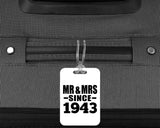 81st Anniversary Mr & Mrs Since 1943 - Luggage Bag Tag
