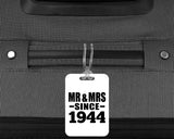 80th Anniversary Mr & Mrs Since 1944 - Luggage Bag Tag
