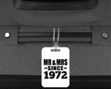 52nd Anniversary Mr & Mrs Since 1972 - Luggage Bag Tag