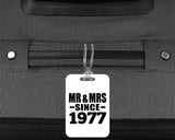 47th Anniversary Mr & Mrs Since 1977 - Luggage Bag Tag
