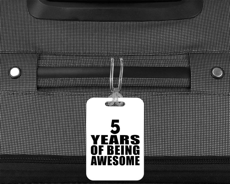5th Birthday 5 Years Of Being Awesome - Luggage Bag Tag