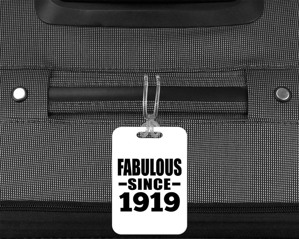 105th Birthday Fabulous Since 1919 - Luggage Bag Tag