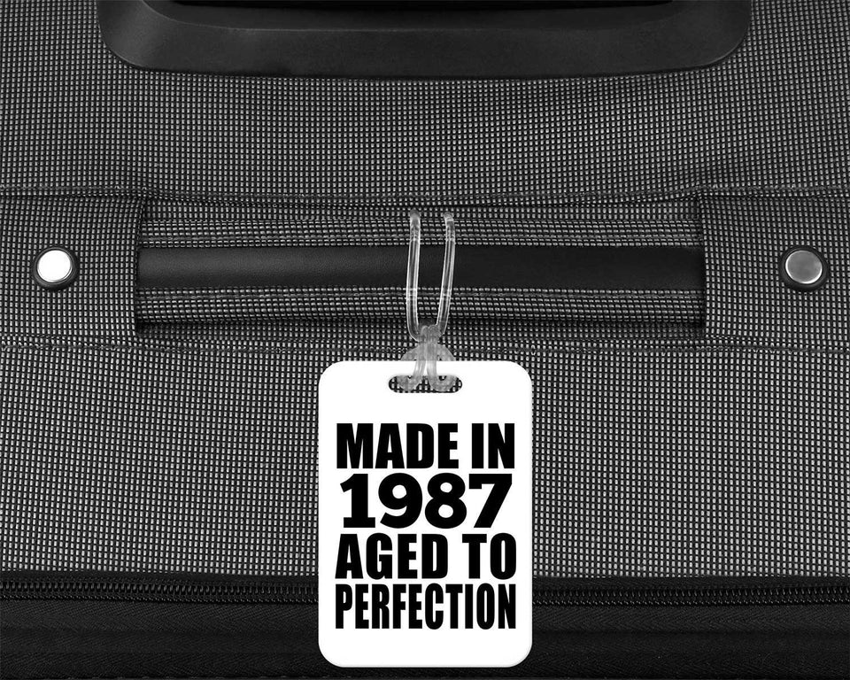 37th Birthday Made In 1987 Aged to Perfection - Luggage Bag Tag