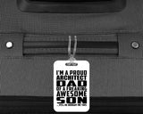 Proud Architect Dad Of Awesome Son - Luggage Bag Tag