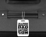 Proud Bricklayer Dad Of Awesome Son - Luggage Bag Tag