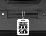 Proud Engineering Technician Dad Of Awesome Son - Luggage Bag Tag