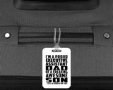 Proud Executive Assistant Dad Of Awesome Son - Luggage Bag Tag