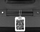 Proud Management Consultant Dad Of Awesome Son - Luggage Bag Tag