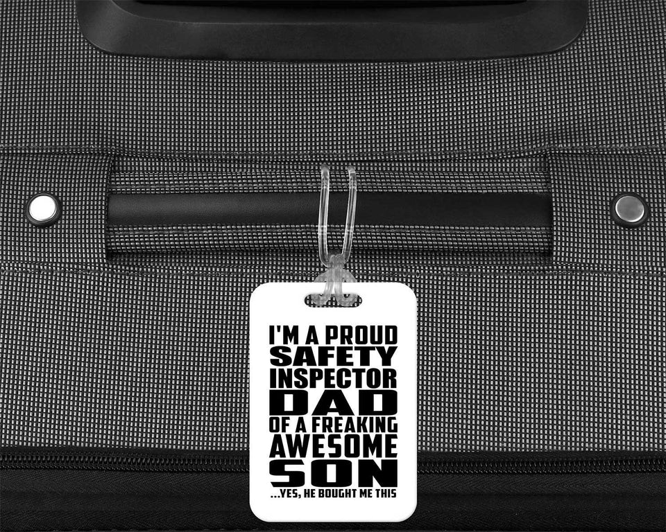 Proud Safety Inspector Dad Of Awesome Son - Luggage Bag Tag