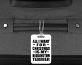 All I Want For Christmas Is My Bedlington Terrier - Luggage Bag Tag