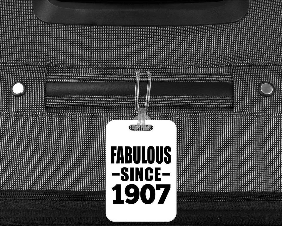 117th Birthday Fabulous Since 1907 - Luggage Bag Tag