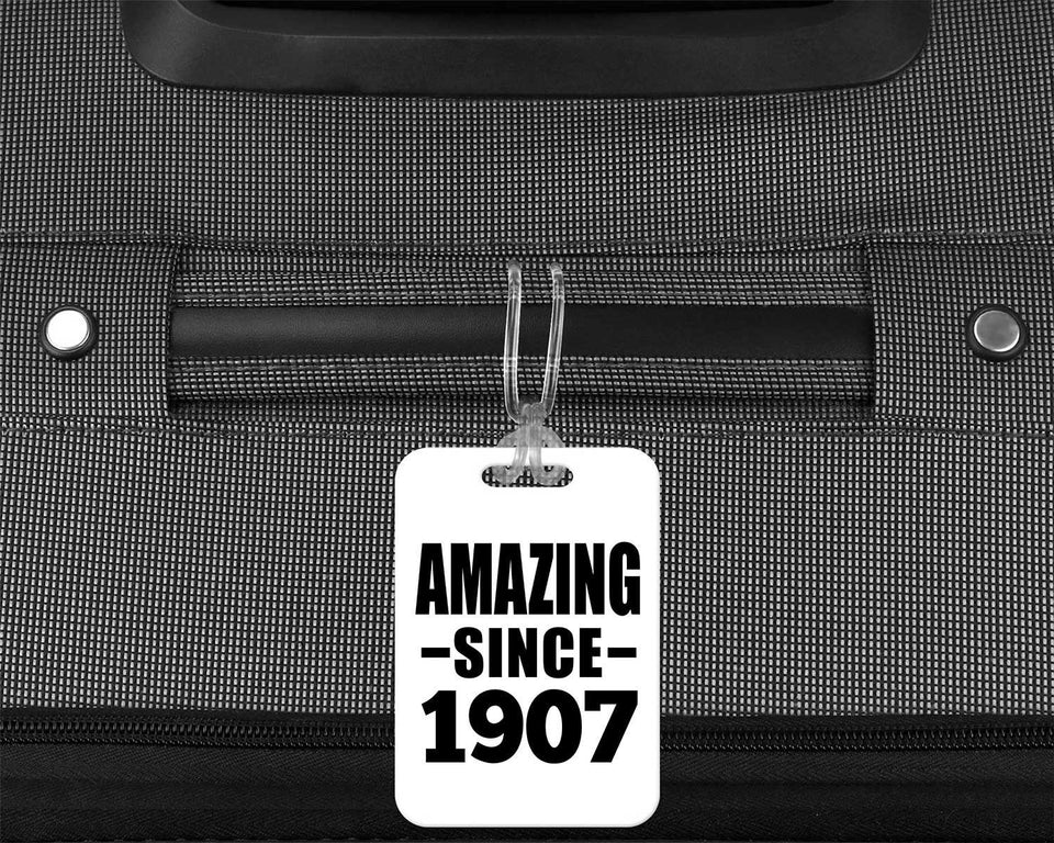 117th Birthday Amazing Since 1907 - Luggage Bag Tag