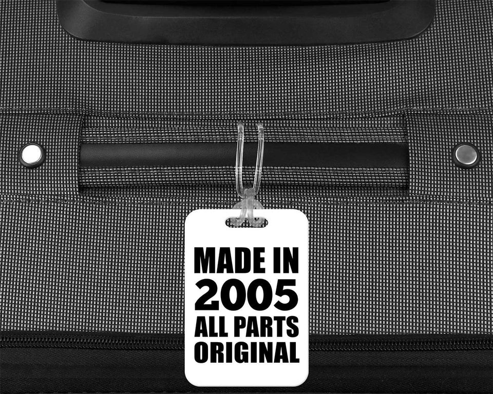 19th Birthday Made in 2005 All Parts Original - Luggage Bag Tag