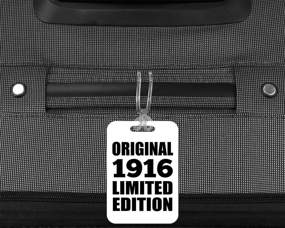 108th Birthday Original 1916 Limited Edition - Luggage Bag Tag