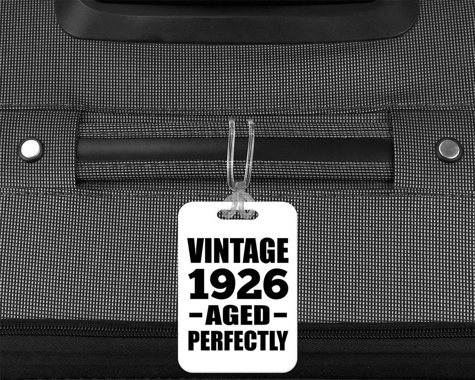 98th Birthday Vintage 1926 Aged Perfectly - Luggage Bag Tag