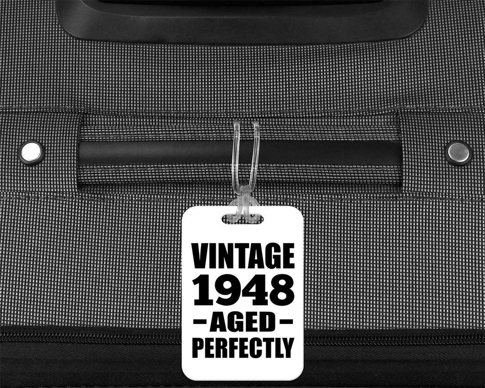 76th Birthday Vintage 1948 Aged Perfectly - Luggage Bag Tag