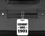 123rd Birthday Legendary Since 1901 - Luggage Bag Tag