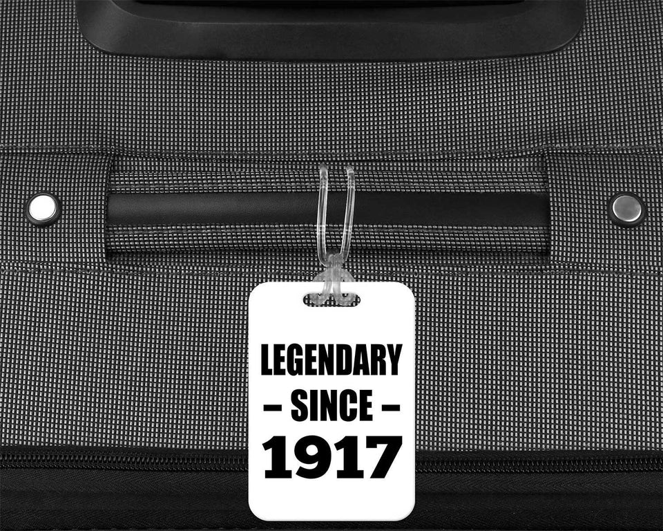 107th Birthday Legendary Since 1917 - Luggage Bag Tag