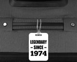 50th Birthday Legendary Since 1974 - Luggage Bag Tag