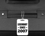 17th Birthday Legendary Since 2007 - Luggage Bag Tag