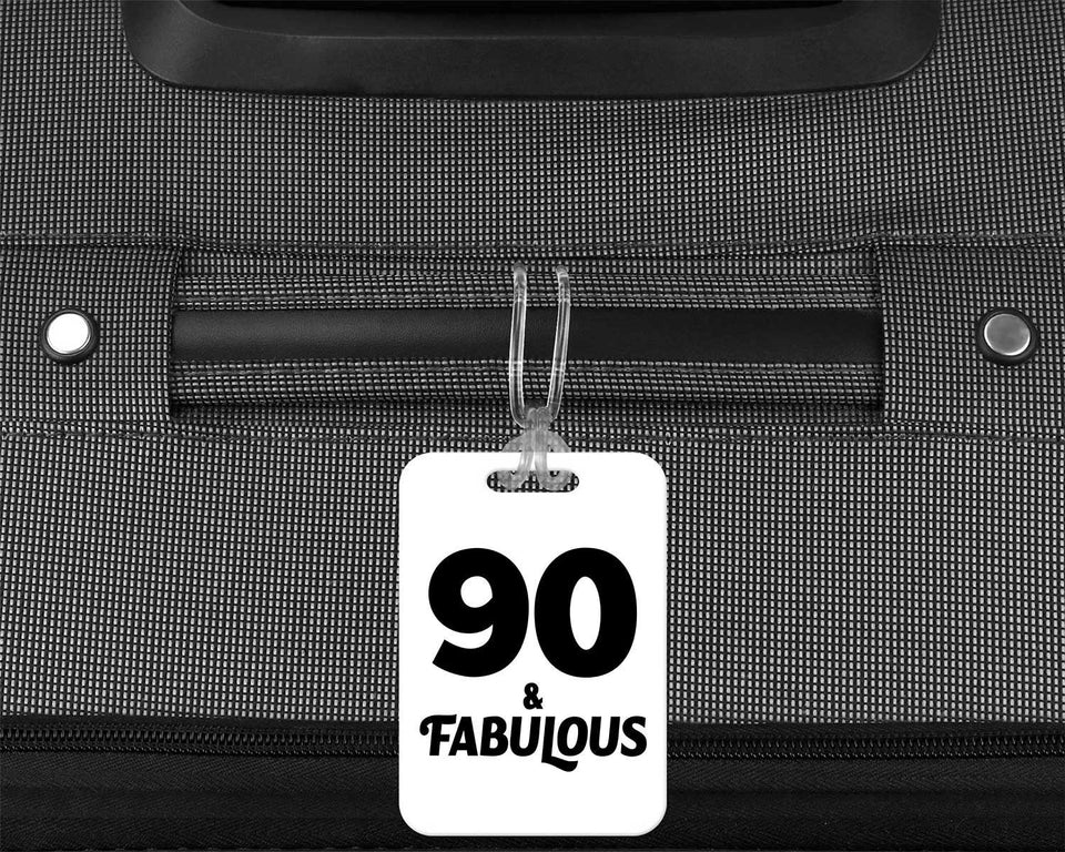 90th Birthday 90 & Fabulous - Luggage Bag Tag