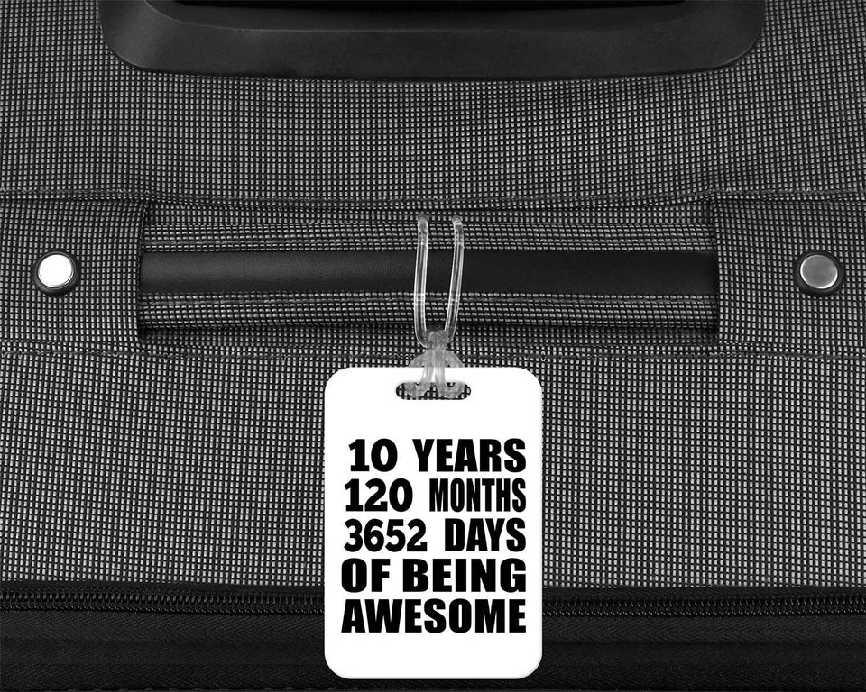10th Birthday 10 Years 120 Months 3652 Days Of Awesome - Luggage Bag Tag