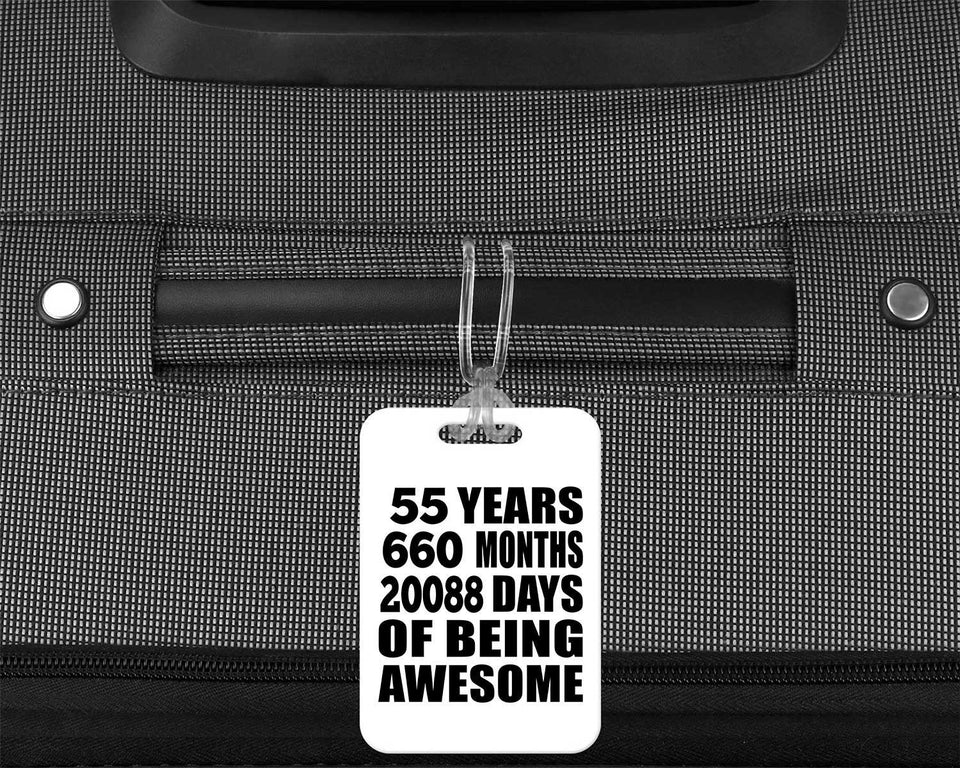 55th Birthday 55 Years 660 Months 20088 Days Of Awesome - Luggage Bag Tag