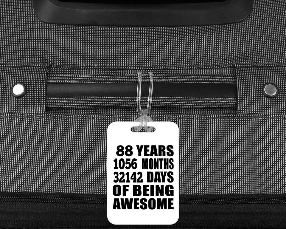 88th Birthday 88 Years 1056 Months 32142 Days Of Awesome - Luggage Bag Tag
