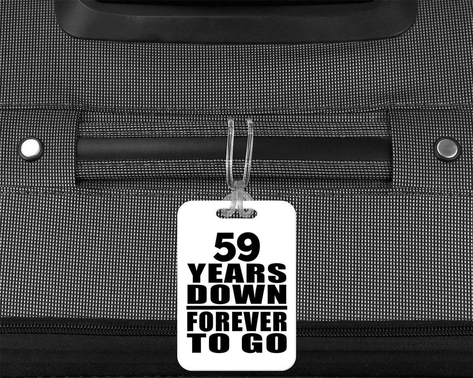 59th Anniversary 59 Years Down Forever to Go - Luggage Bag Tag