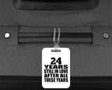 24th Anniversary 24 Years Still In Love After These Years - Luggage Bag Tag