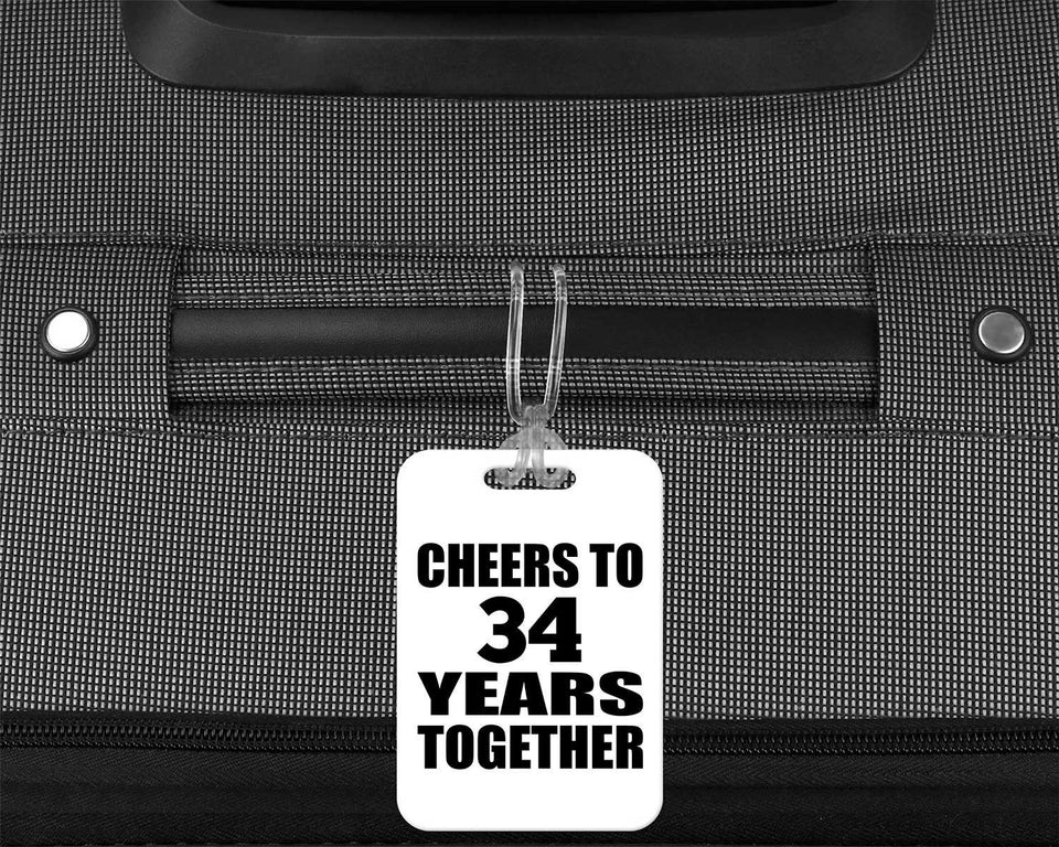 34th Anniversary Cheers To 34 Years Together - Luggage Bag Tag