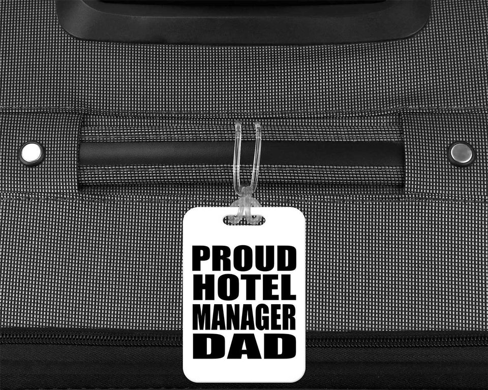 Proud Hotel Manager Dad - Luggage Bag Tag