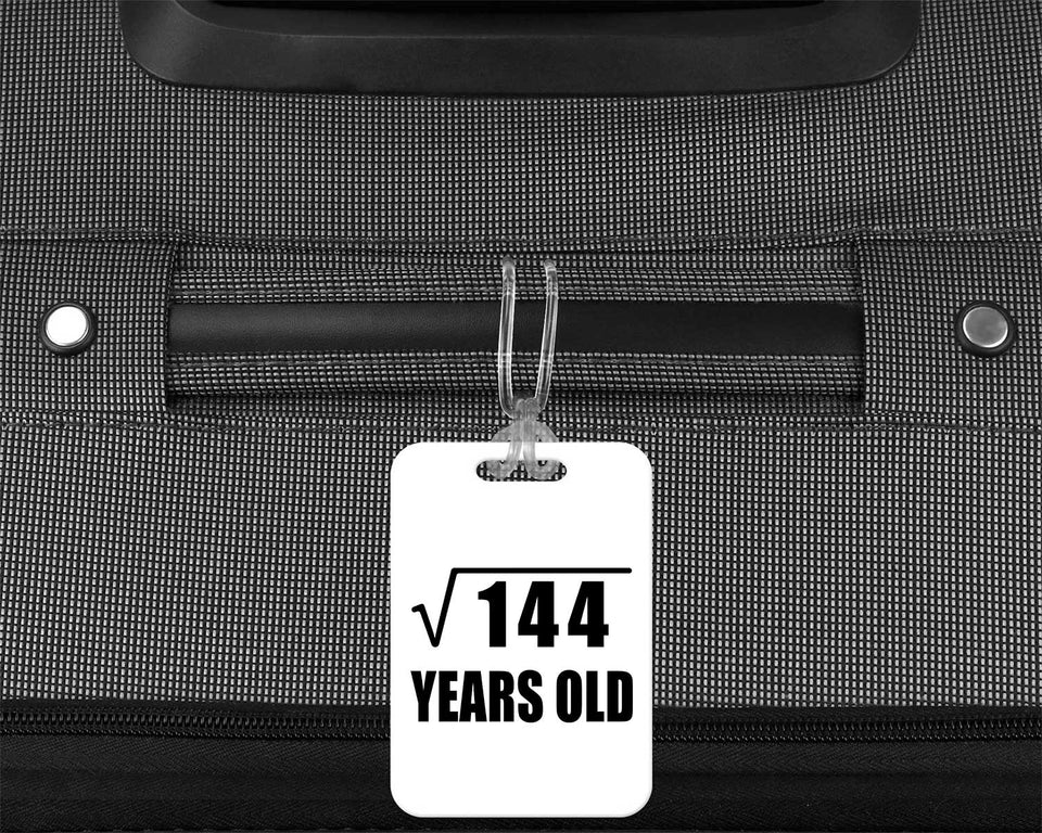 12th Birthday Square Root of 144 Years Old - Luggage Bag Tag