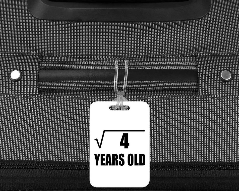 2nd Birthday Square Root of 4 Years Old - Luggage Bag Tag
