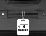 2nd Birthday Square Root of 4 Years Old - Luggage Bag Tag