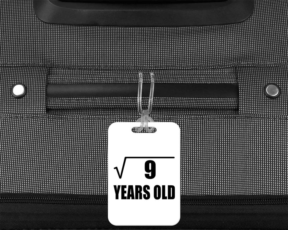 3rd Birthday Square Root of 9 Years Old - Luggage Bag Tag