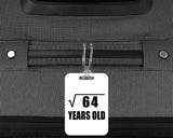 8th Birthday Square Root of 64 Years Old - Luggage Bag Tag