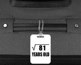 9th Birthday Square Root of 81 Years Old - Luggage Bag Tag