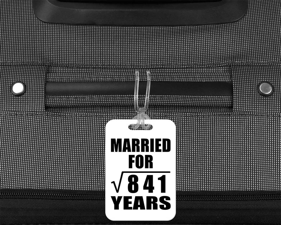 29th Anniversary Married For Square Root of 841 Years - Luggage Bag Tag